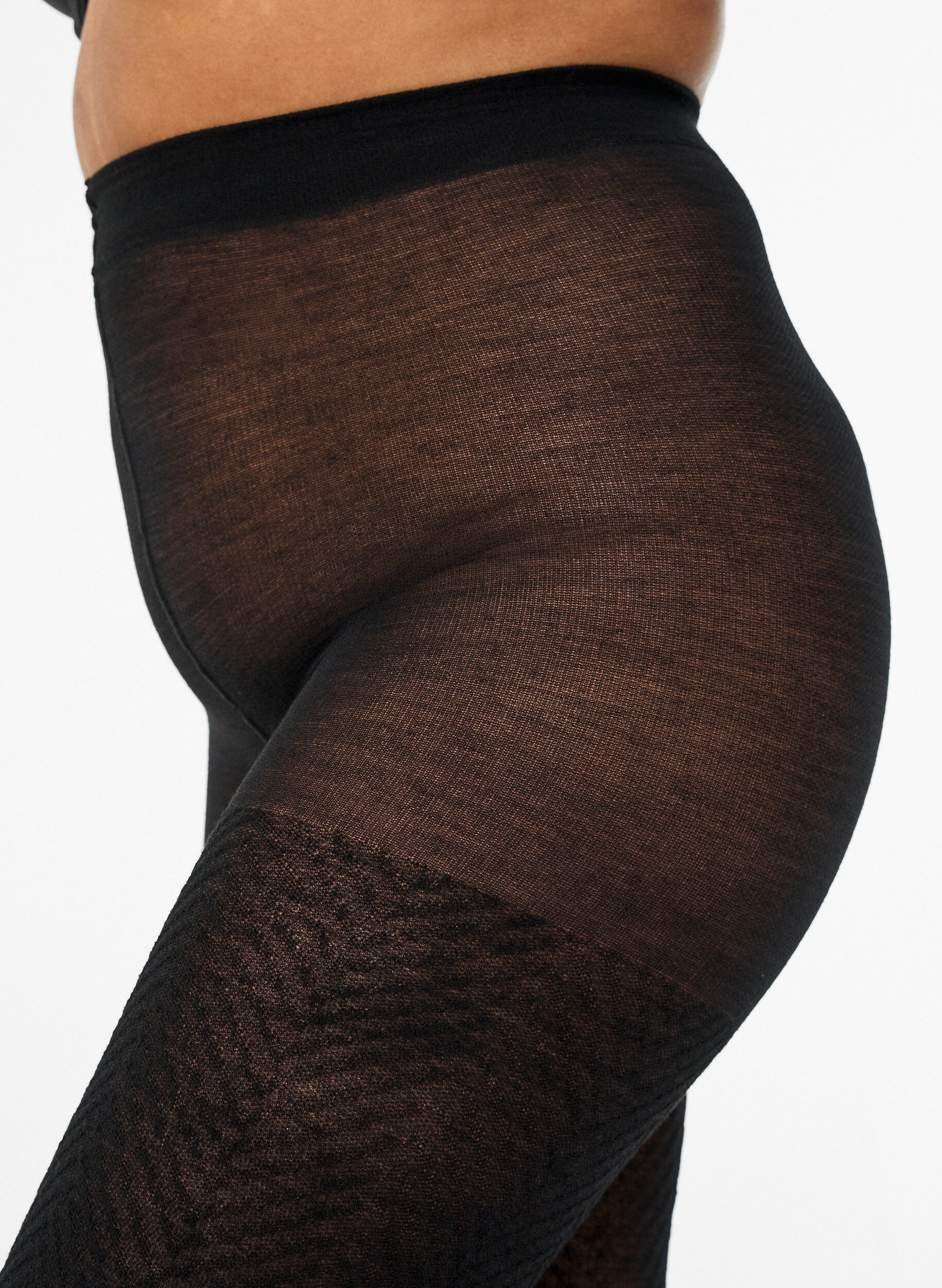 Zizzifashion Textured tights, Black, Model image number 1