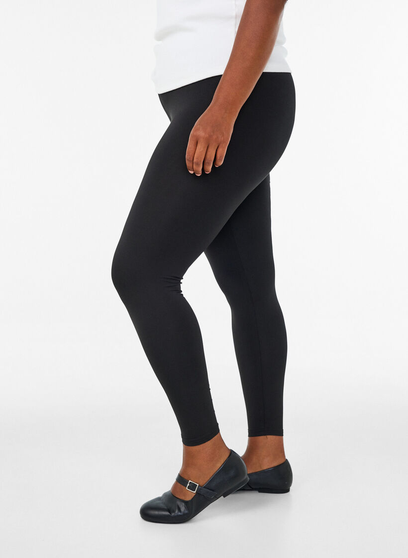 2-pack basic leggings, Black, Model image number 3