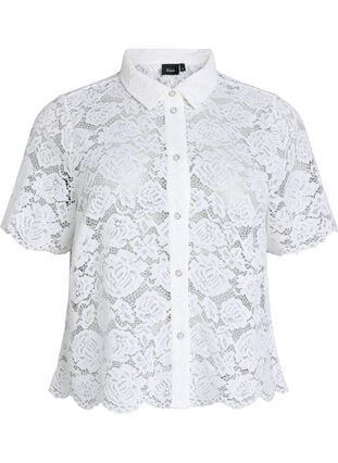 white lace dress shirt Avec Les Filles Sheer Lace Tie Cuff Shirt