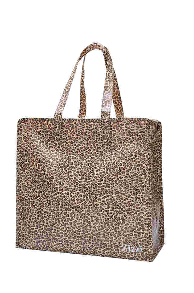 Shopping bag with zip, Leo AOP, Packshot image number 1