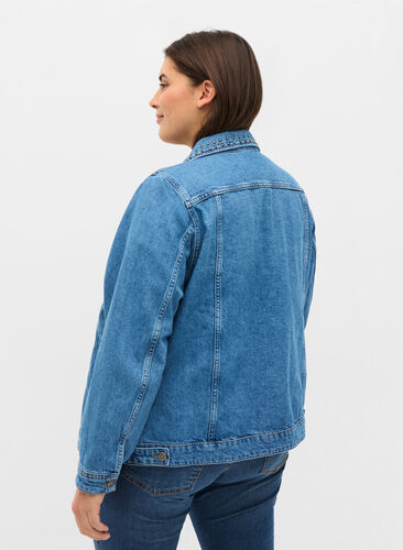 Studded denim jacket, Blue denim, Model image number 1