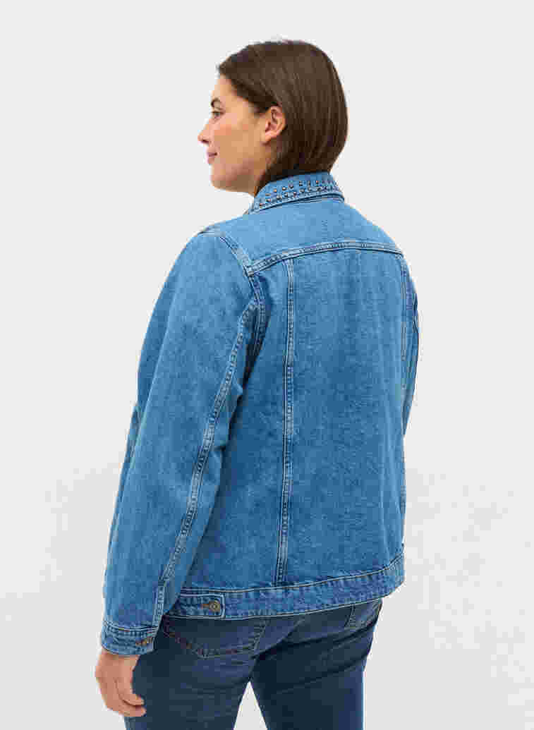 Studded denim jacket, Blue denim, Model image number 1