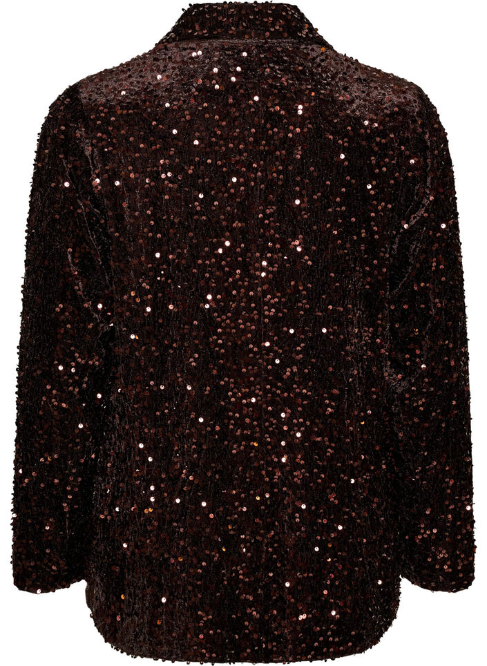 Sequin blazer, Brown, Packshot