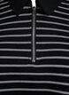 Striped polo shirt with zipper, Black, Packshot image number 2