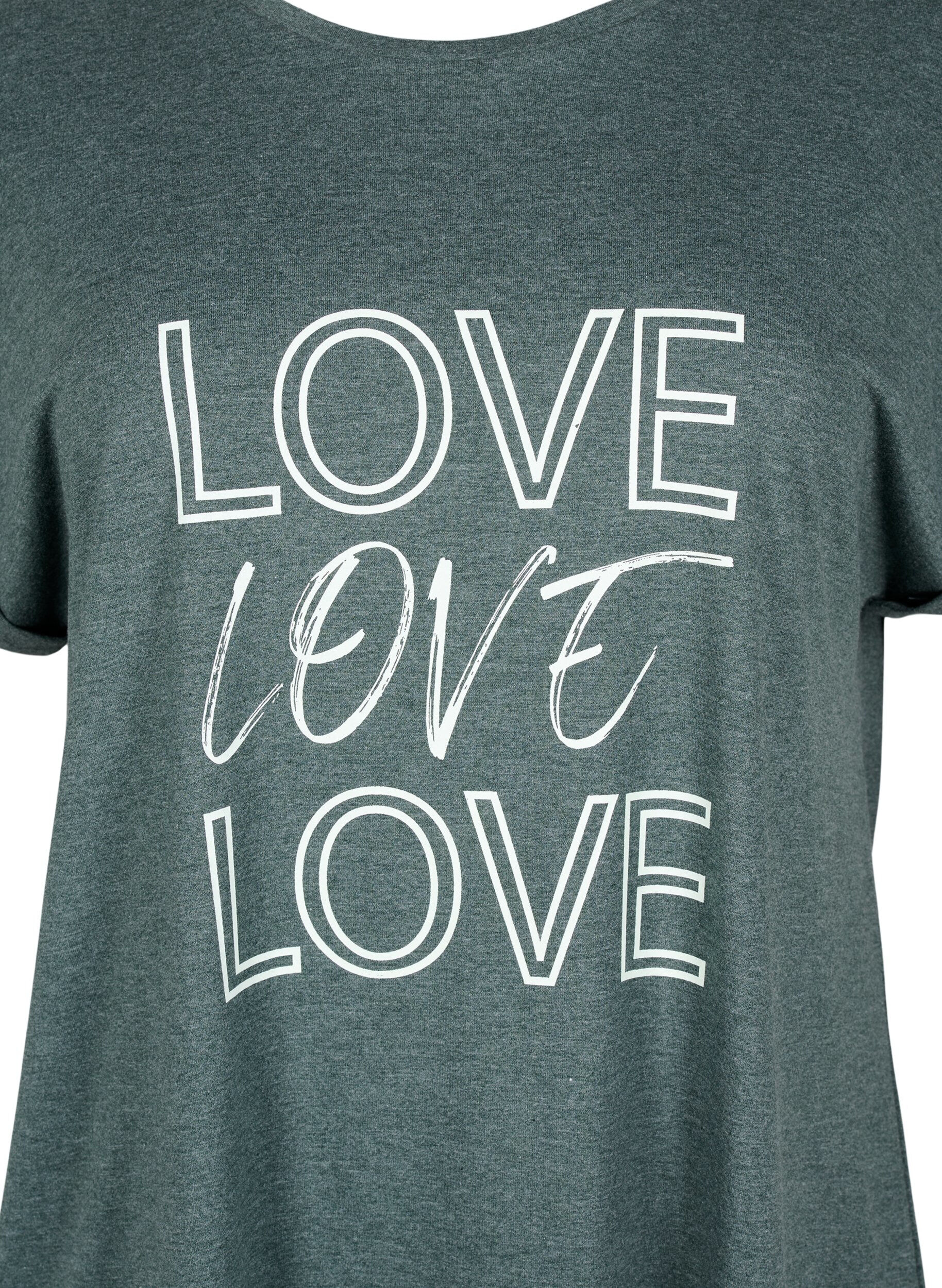 Zizzifashion Short sleeve nightgown with text print, , Packshot image number 2