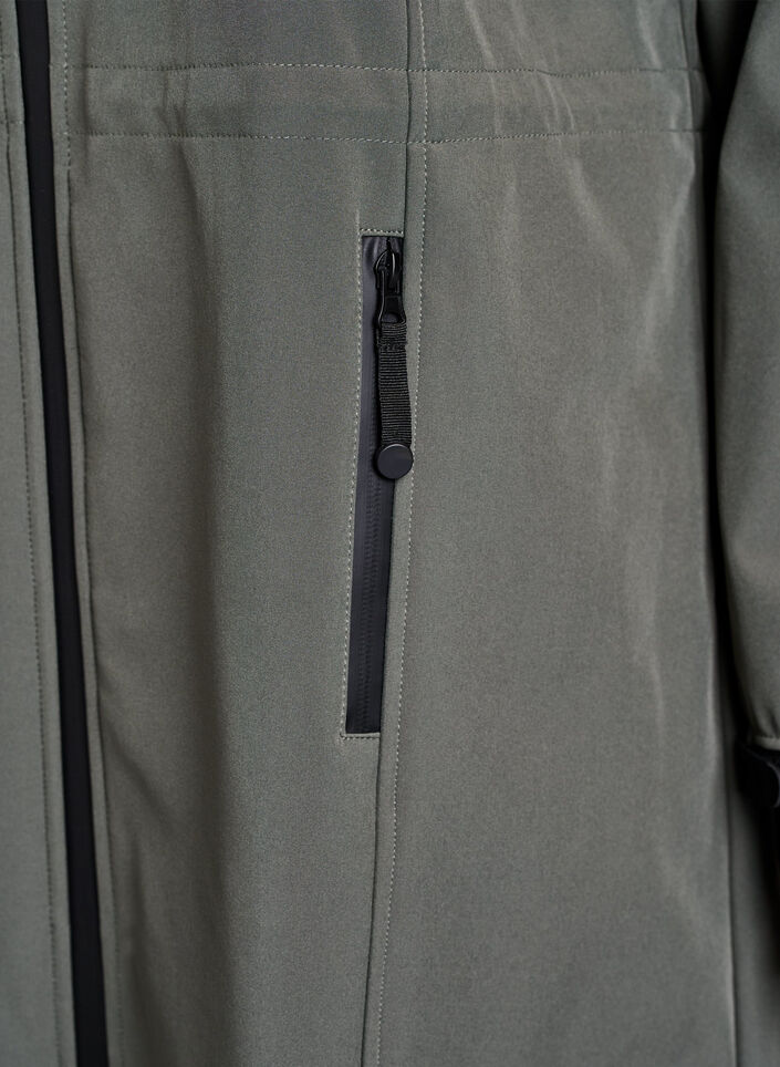 Softshell jacket with detachable hood, Dark Grey, Packshot image number 3