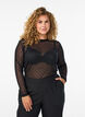 Mesh blouse with dots, Black, Model image number 0