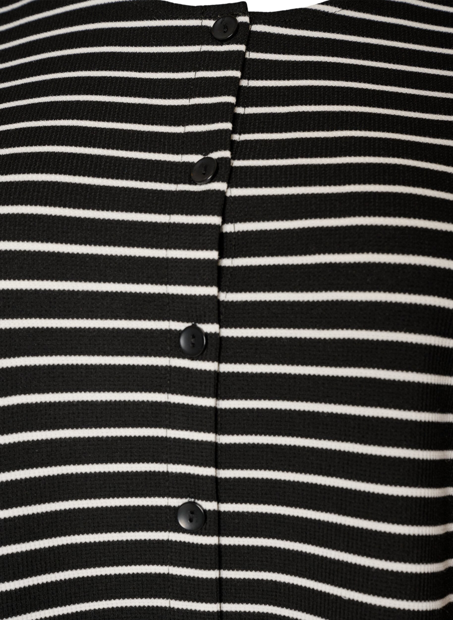 ZizzifashionBlouse with a ribbed texture and button closure, Black, Packshot image number 2