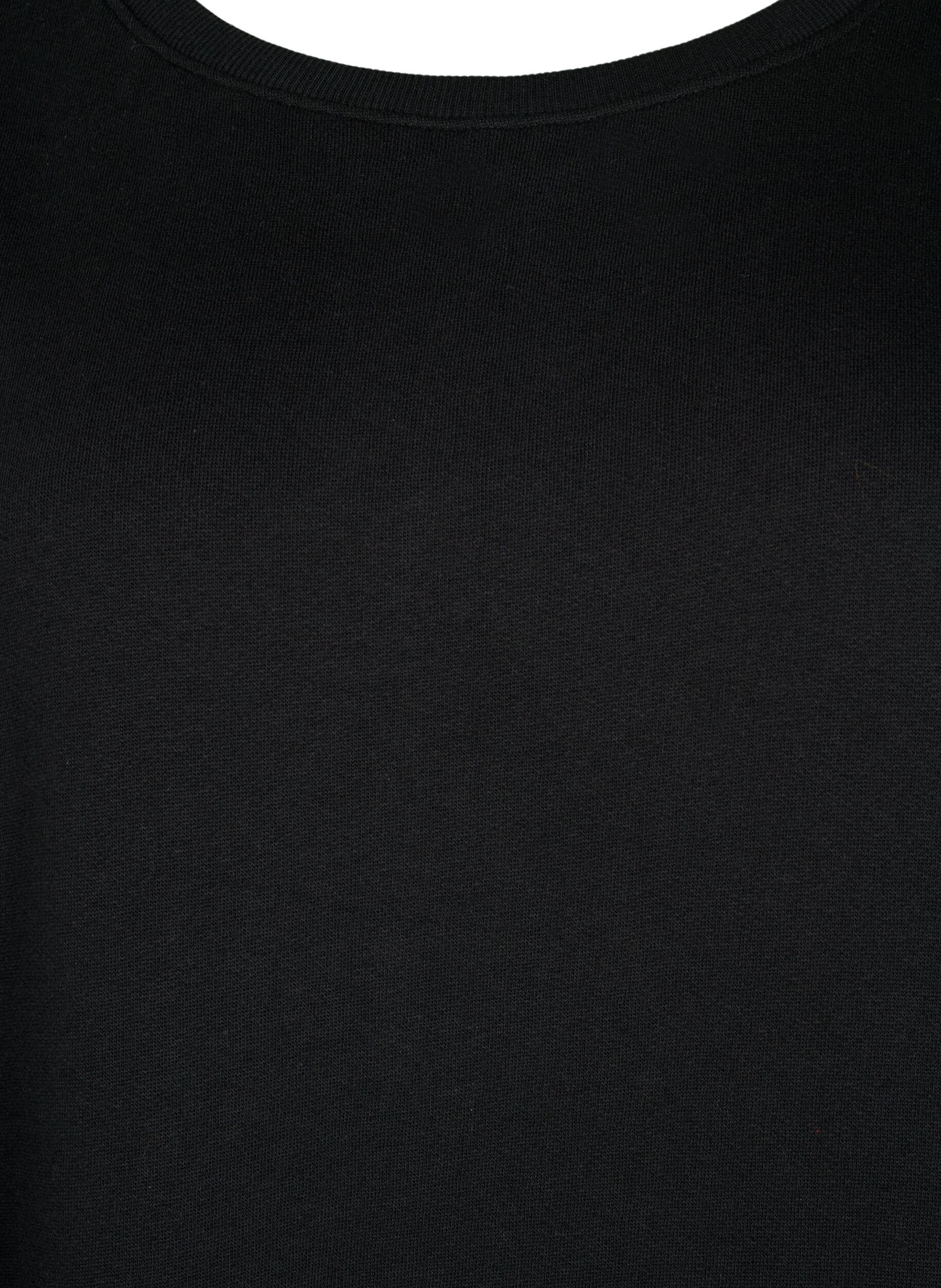 Zizzifashion Sweater tunic with drawstring details, Black, Packshot image number 2