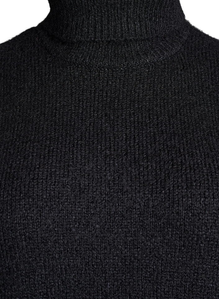 Sleeveless knitted vest with turtleneck, Black, Packshot image number 2