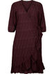 FLASH - Wrap Dress with 3/4 Sleeves, Fudge, Packshot image number 0