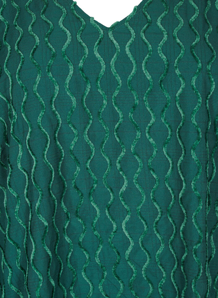 Long-sleeved patterned blouse with a V-neck, Rain Forest, Packshot image number 2