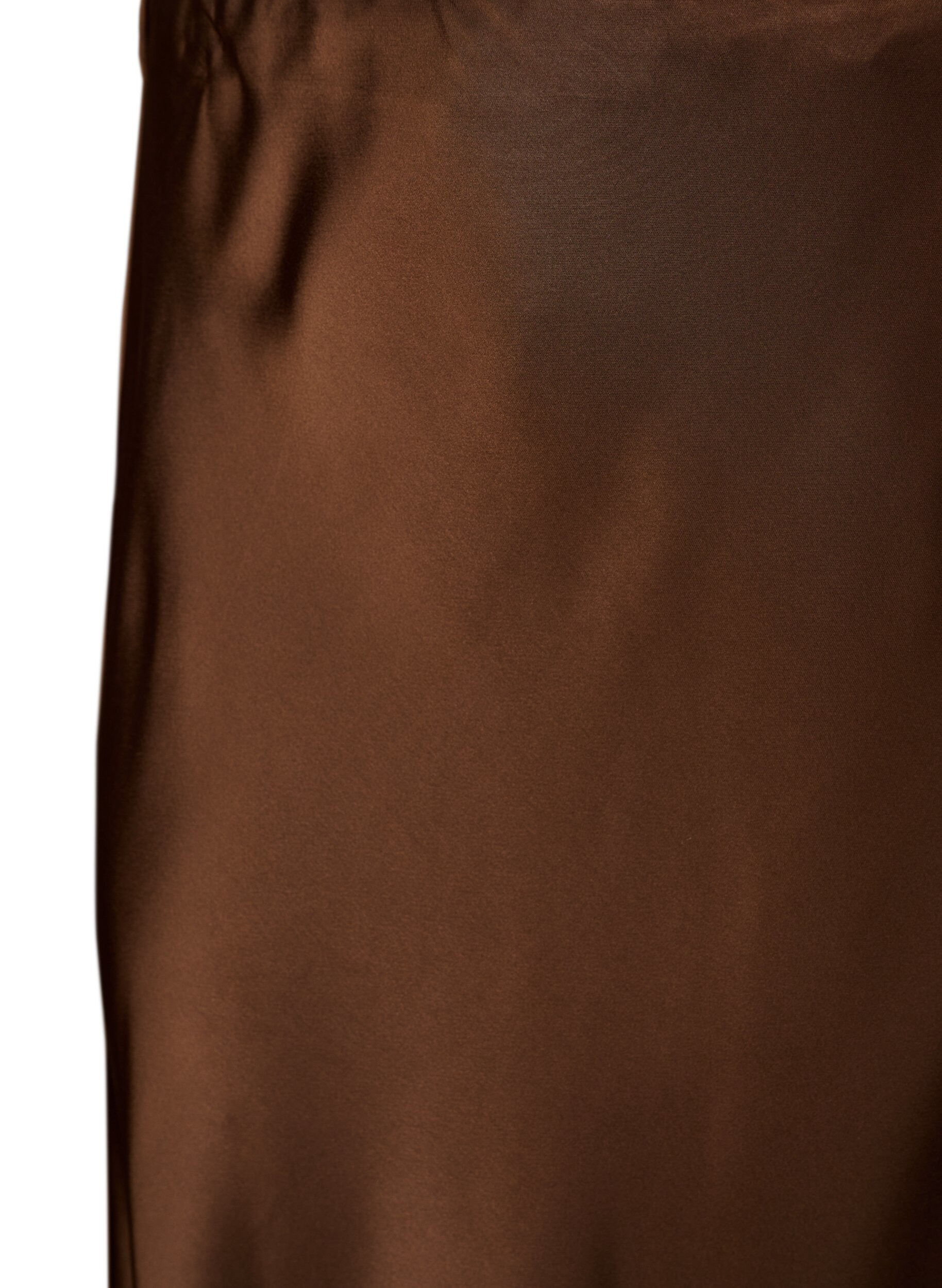 ZizzifashionMidi satin skirt with lace trim, Brown, Packshot image number 2