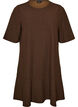 Short A-line dress with glitter stripes, Brown, Packshot image number 0