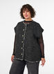 Checked waistcoat with decorative buttons, Black, Model image number 0