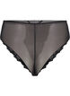 Mesh Brazilian panties with embroidery, Black, Packshot image number 1