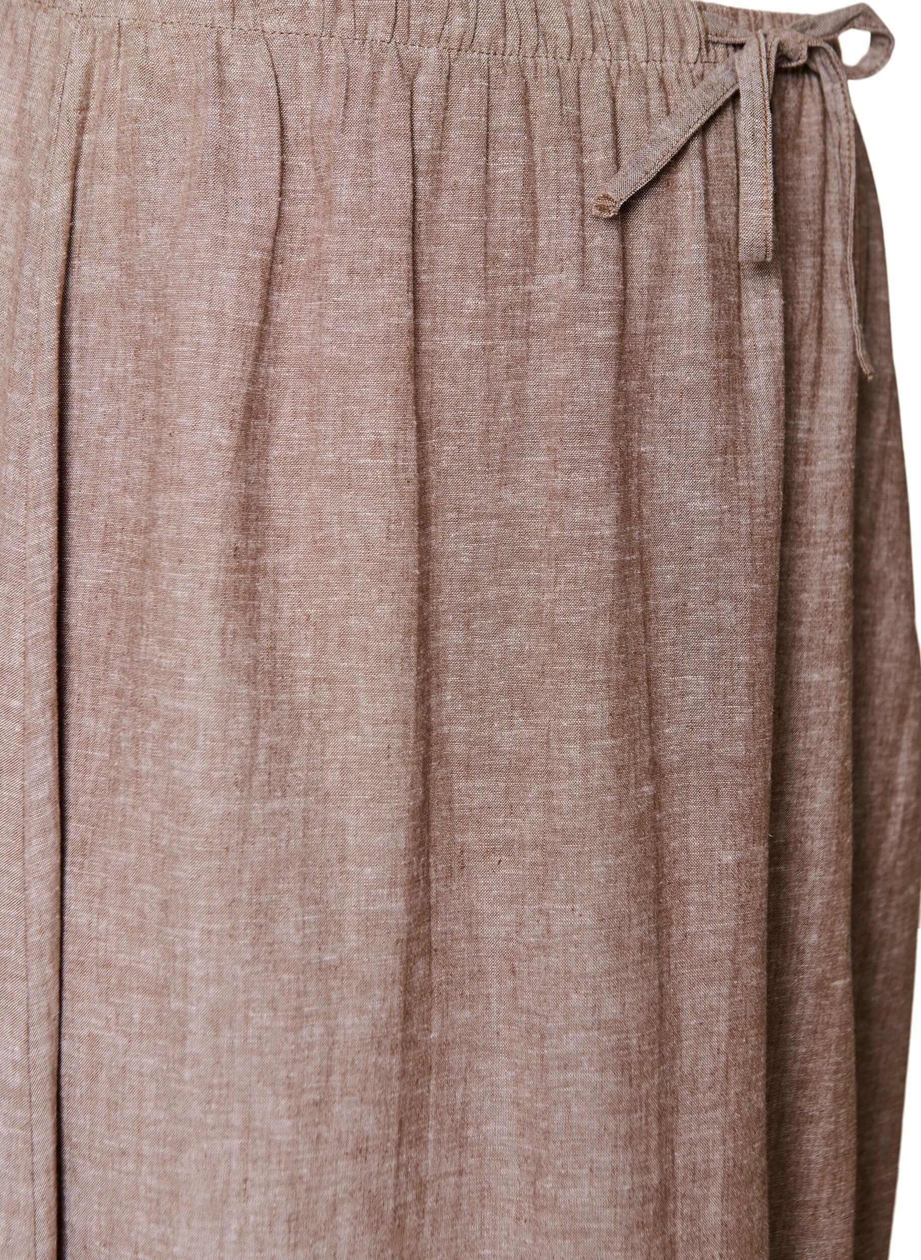 ZizzifashionA-line midi skirt in linen and viscose, Brown, Packshot image number 2