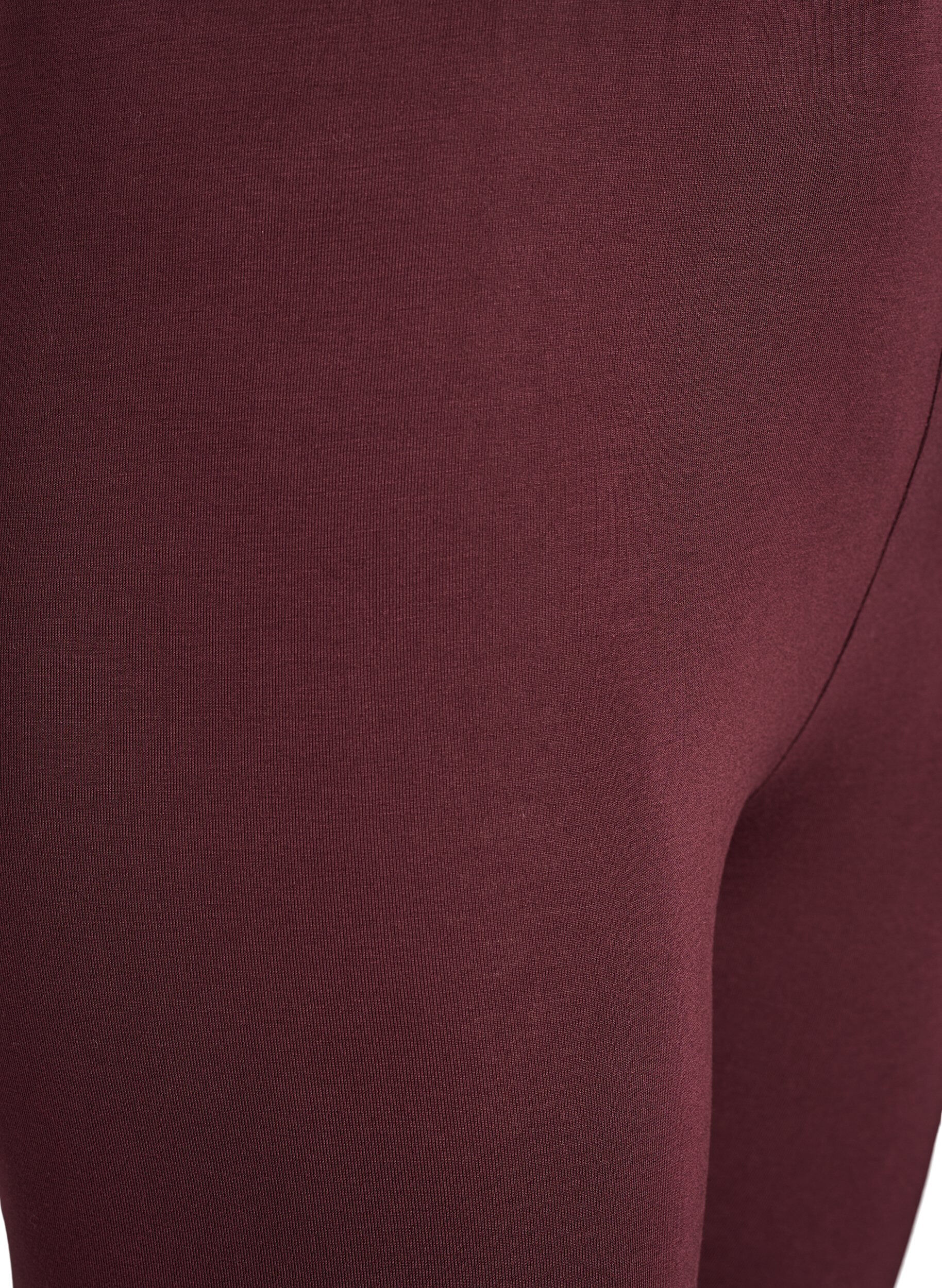 Zizzifashion Basic leggings in viscose, Dark Bordeaux, Packshot image number 2