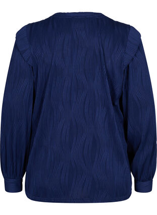 Structured top with long sleeves, Maritime Blue, Packshot image number 1