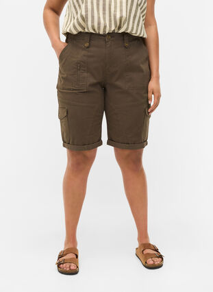 Cotton shorts with pockets, Tarmac, Model image number 2