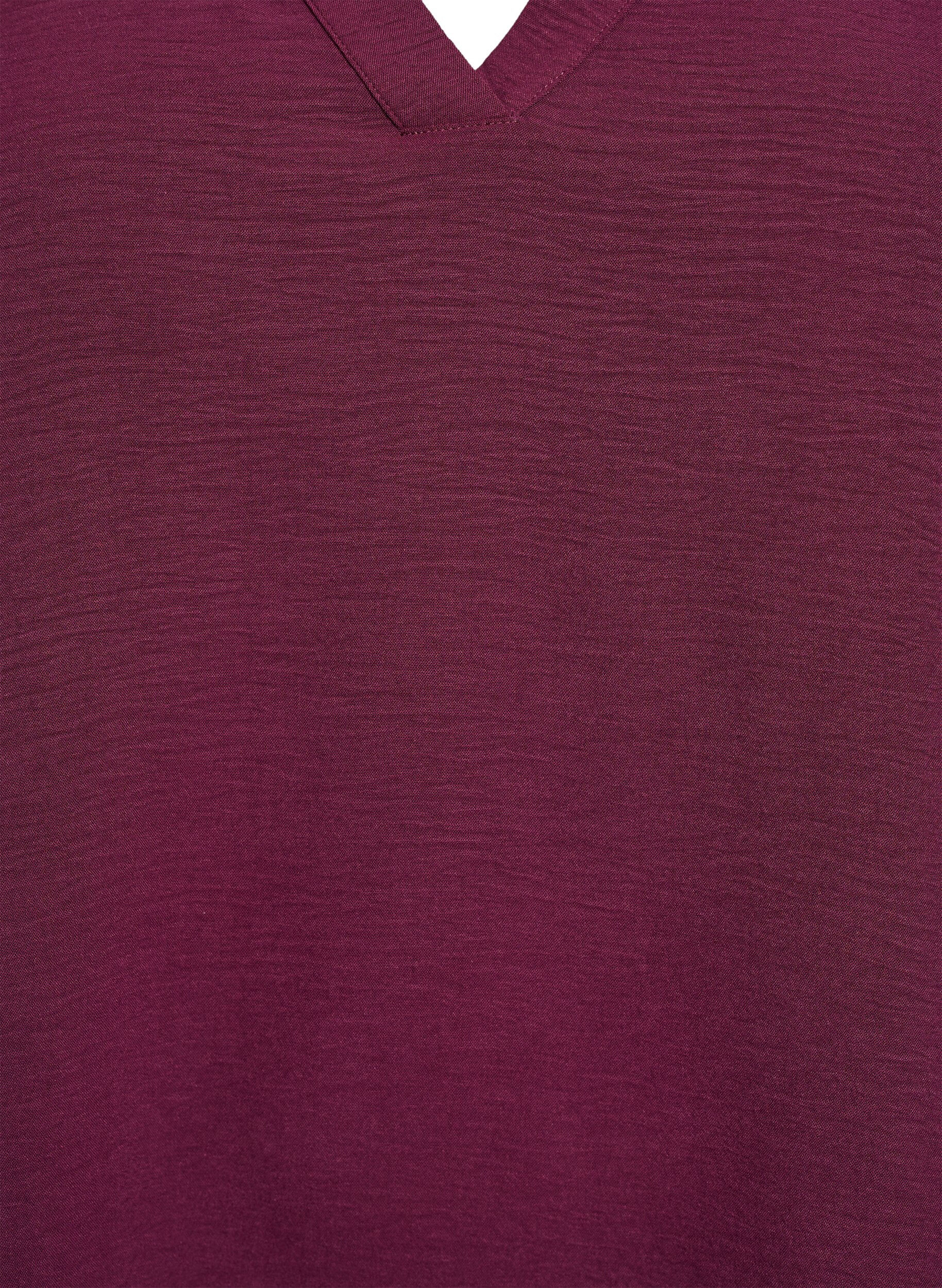 ZizzifashionBlouse with 3/4 sleeves, Dark Bordeaux, Packshot image number 2