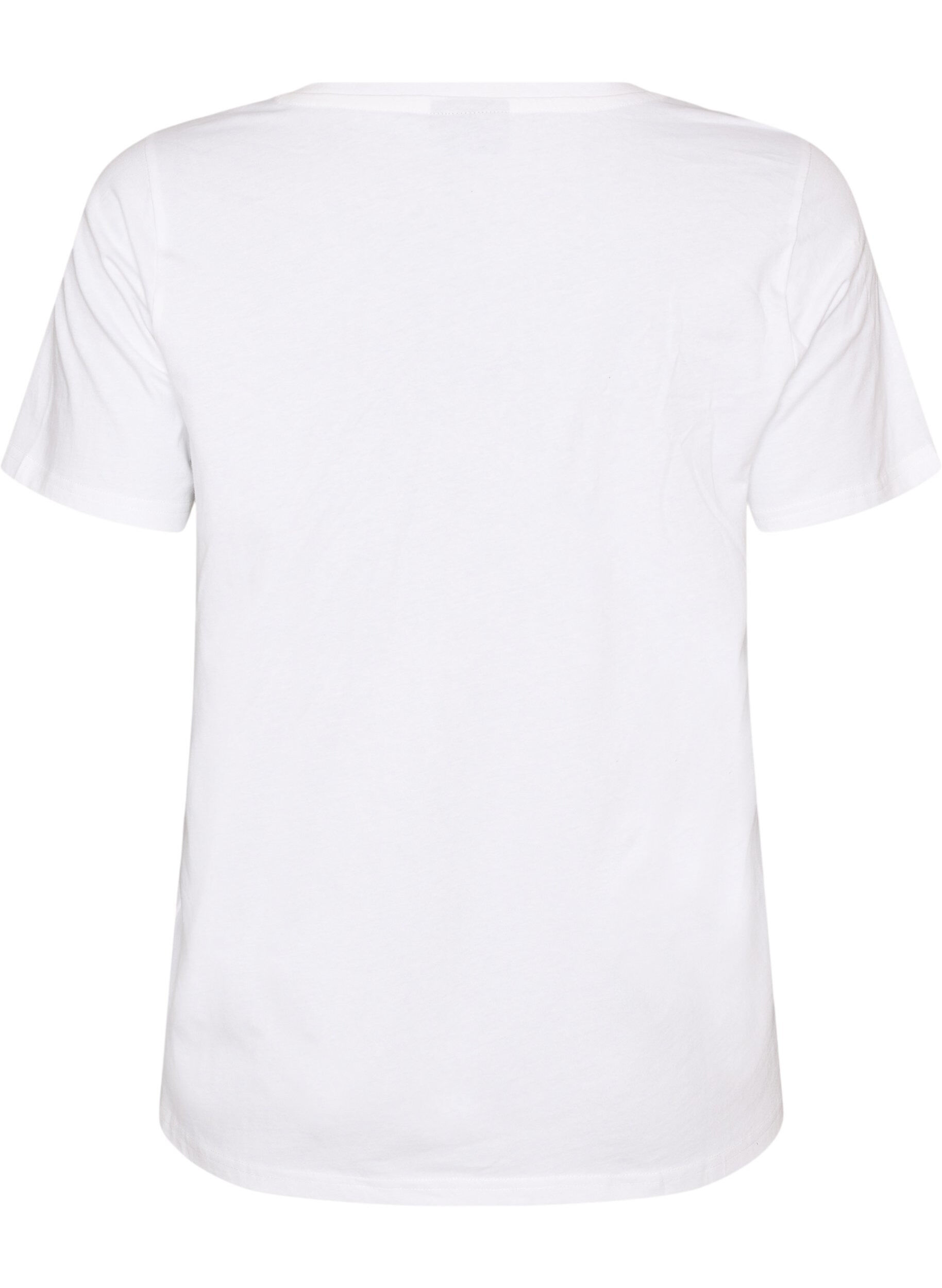 ZizzifashionOrganic cotton T-shirt with beach print, White, Packshot image number 1