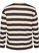 Striped jersey blouse with a sporty text print, Brown, Packshot image number 1