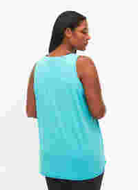 Sports top with V-neck, Blue Turquoise, Model