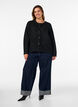 Cardigan with sequins and buttons, Black, Model image number 1