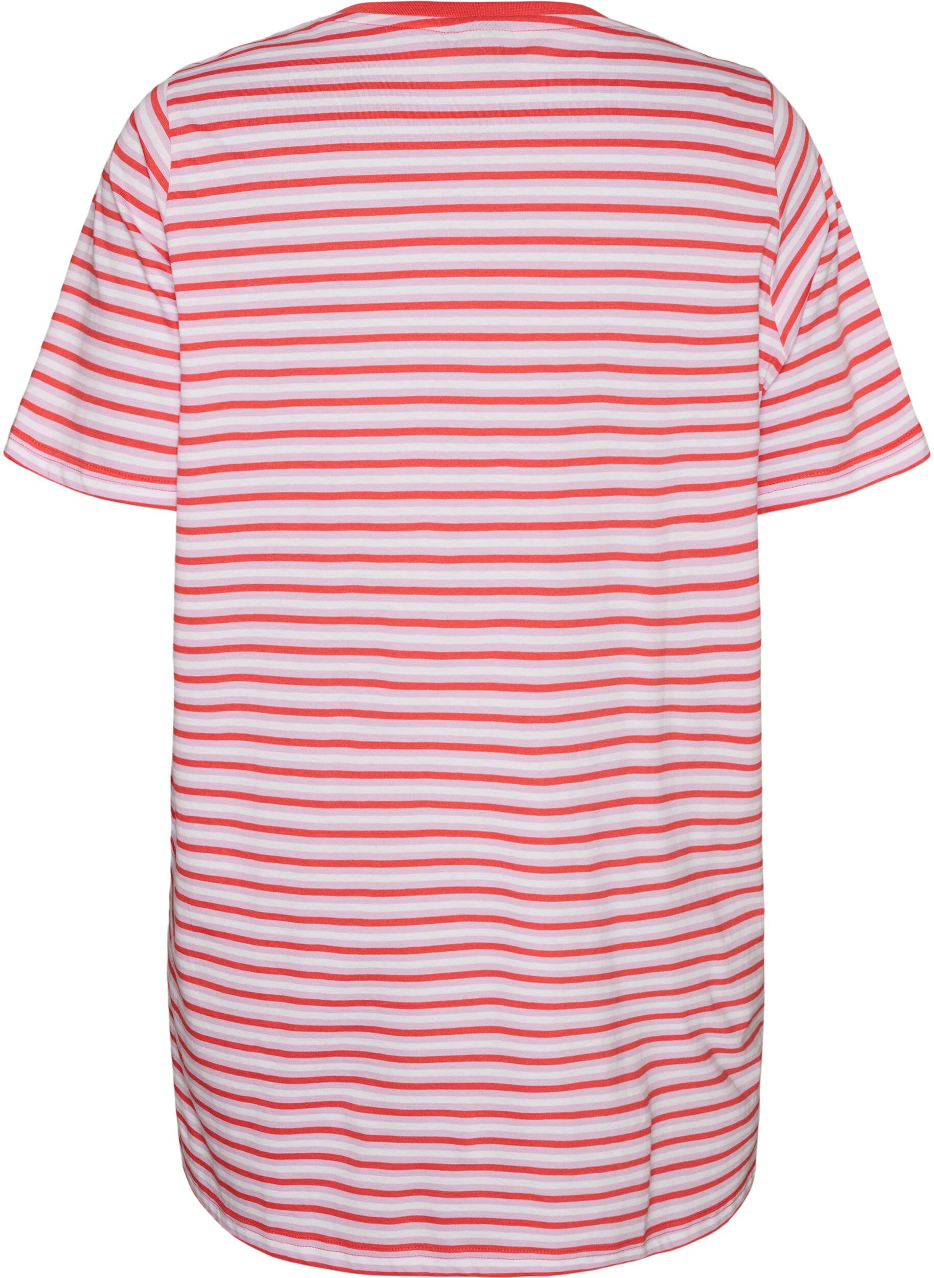 ZizzifashionLong oversized striped T-shirt in organic cotton, Purple, Packshot image number 1