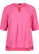 FLASH - Cotton blouse with half-length sleeves, Raspberry Rose, Packshot image number 0