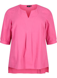 FLASH - Cotton blouse with half-length sleeves