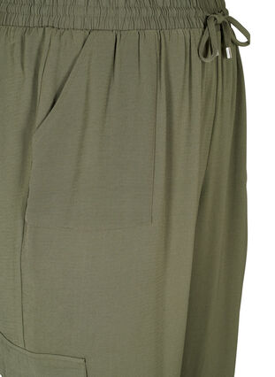 Plain cargo pants with large pockets, Black Olive, Packshot image number 2