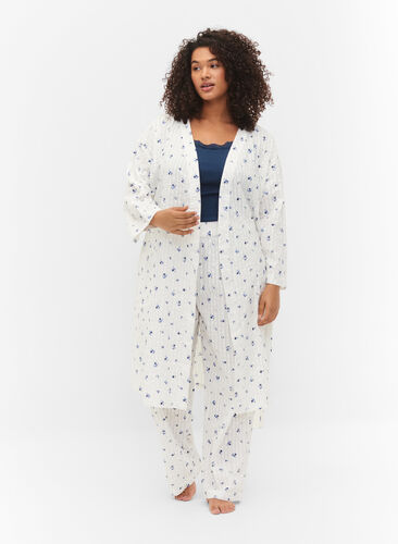 Floral pyjama bottoms in cotton, Snow White AOP, Model image number 0