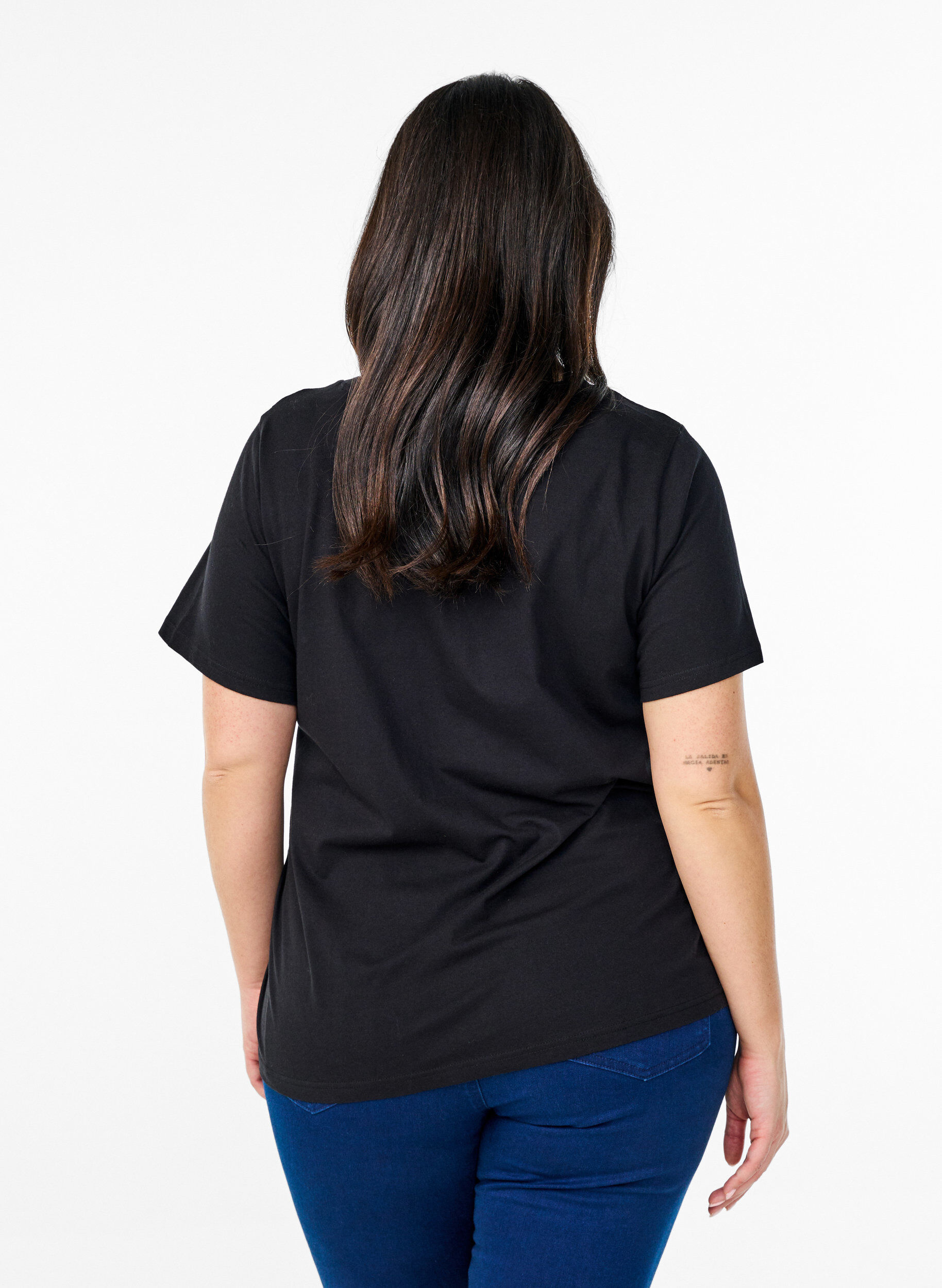 Zizzifashion T-shirt in organic cotton with chest pocket, Black, Model image number 2
