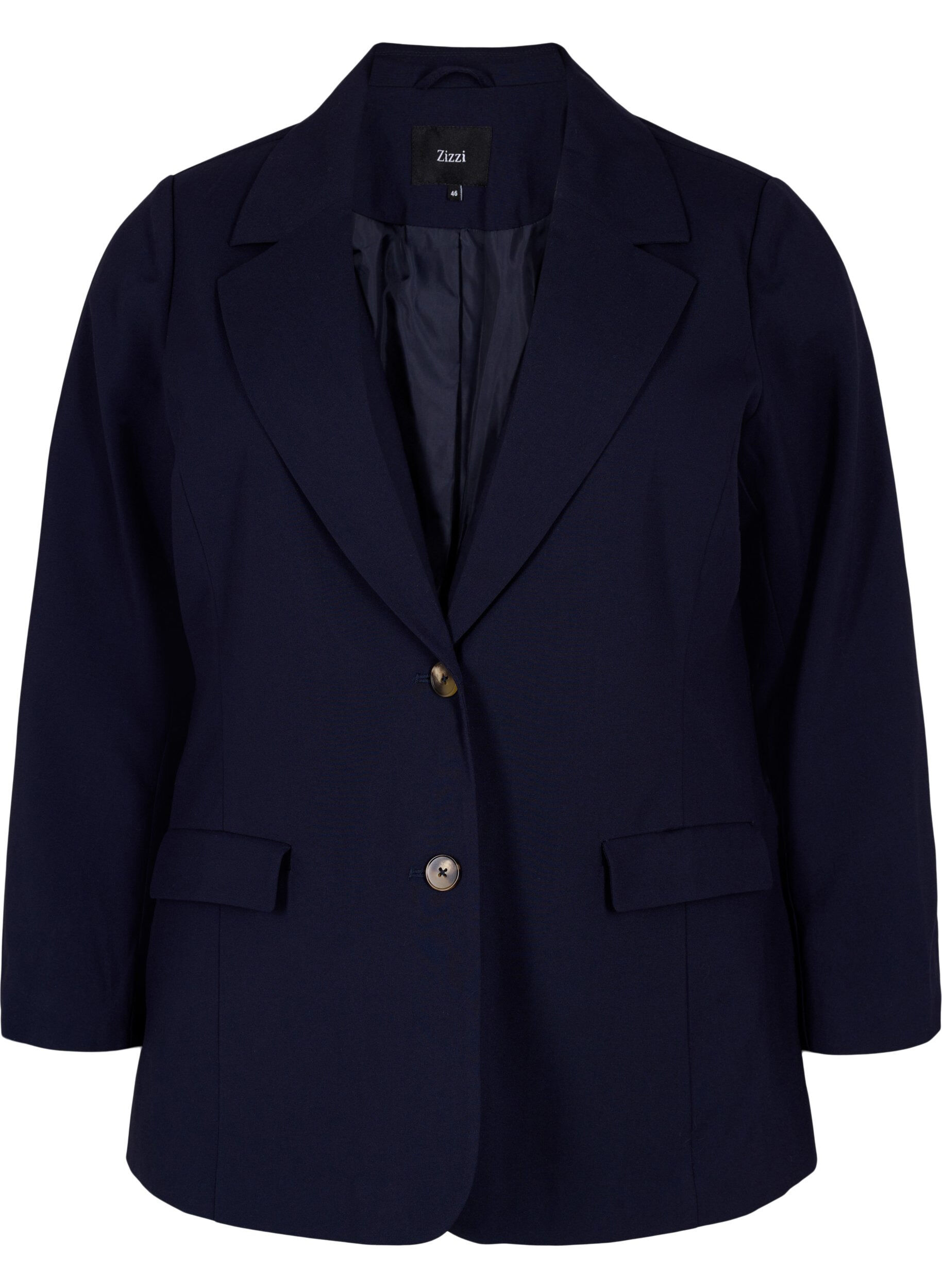 Zizzifashion Classic blazer with button closure, Night Sky, Packshot image number 0