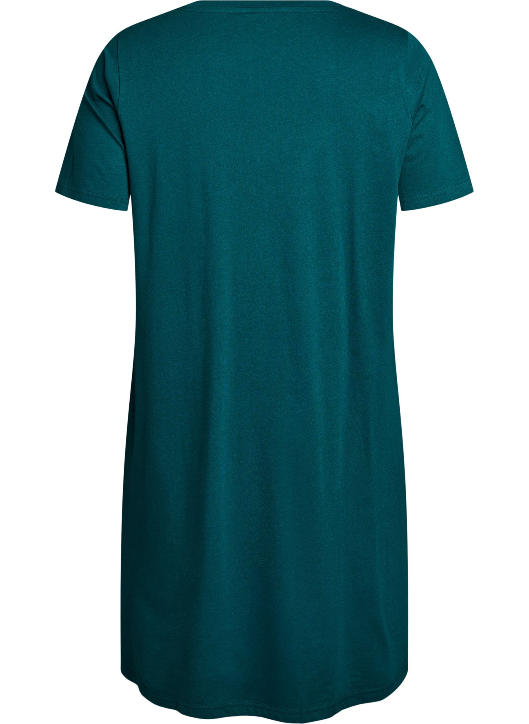 ZizzifashionOrganic cotton nightdress with V-neck, Green, Packshot image number 1