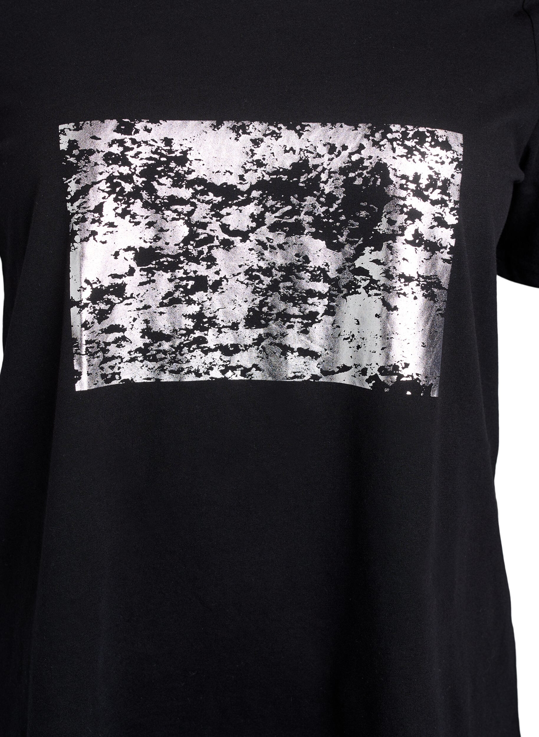 ZizzifashionT-shirt with motif, Black, Packshot image number 2