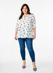 Floral viscose blouse with half-length sleeves, White, Model image number 1