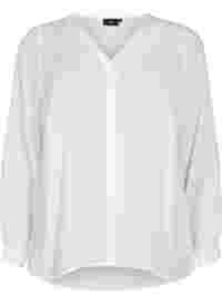 Long-sleeved shirt with v-neck