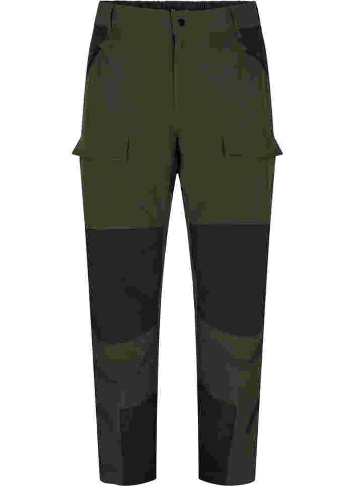 Water-repellent hiking trousers with pockets, Forest Night, Packshot