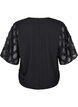 Blouse with harlequin pattern, Black, Packshot image number 1