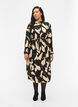 Long-sleeved midi dress in viscose with print, Black AOP, Model image number 3