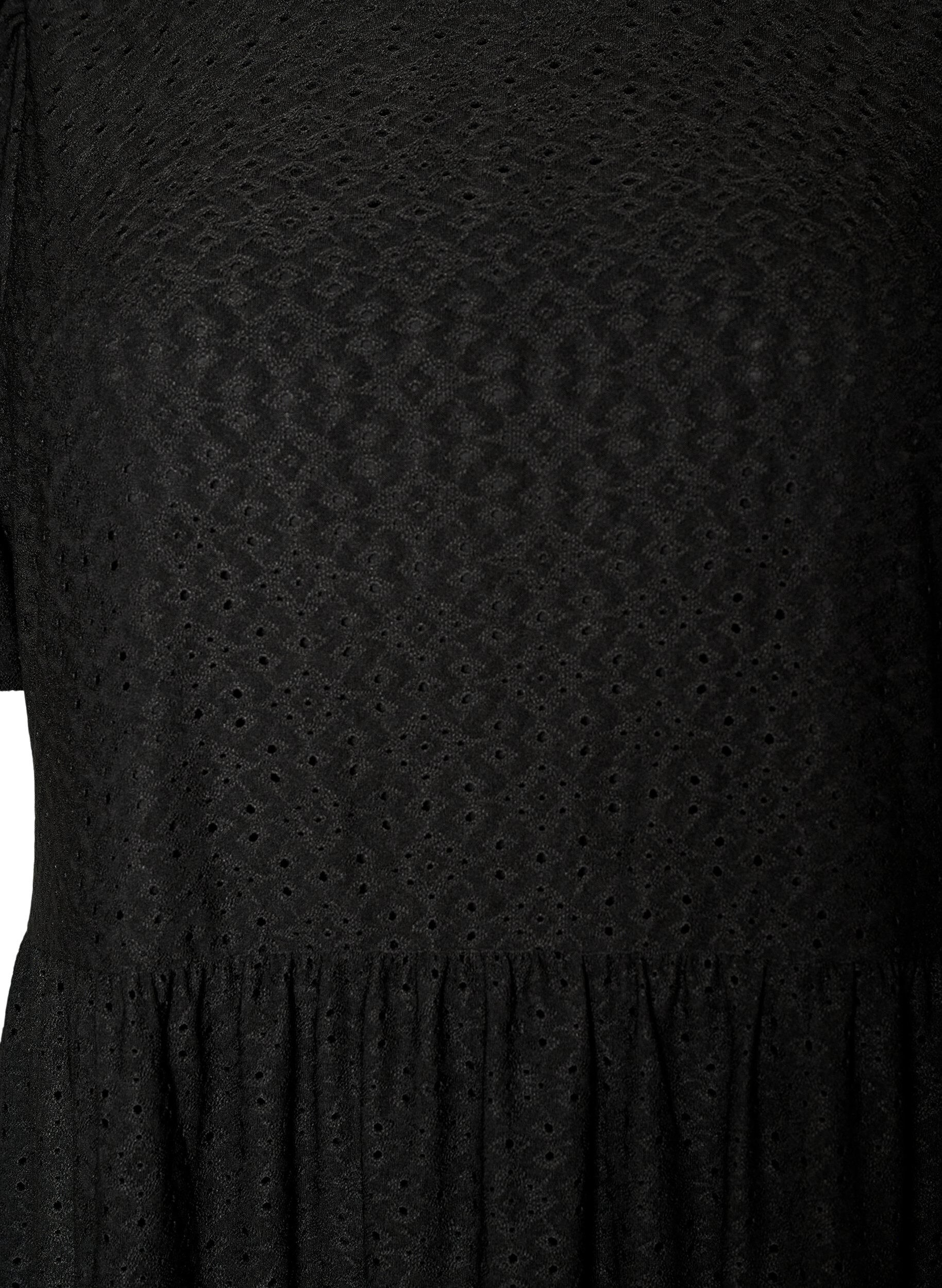 ZizzifashionShort dress with lace pattern and layered skirt, Black, Packshot image number 2