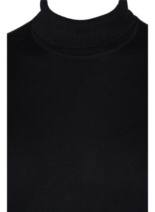 Viscose knit blouse with turtleneck, Black, Packshot image number 2