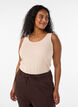 Solid color basic top in cotton, Beige, Model image number 0