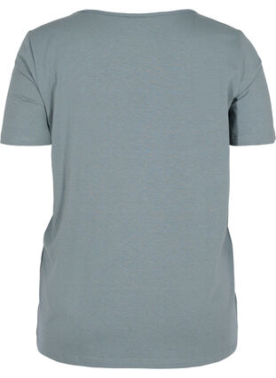 Short sleeve t-shirt with v-neckline, Balsam Green, Packshot image number 1