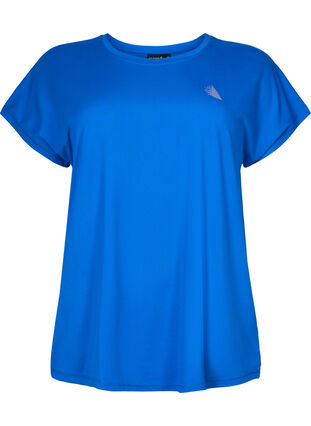 Short-sleeved workout t-shirt, Lapis Blue, Packshot image number 0