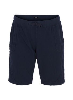 Loose cotton shorts with pockets, Night Sky, Packshot image number 0