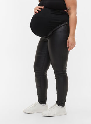 	 Coated Pregnancy Pants, Black, Model image number 2
